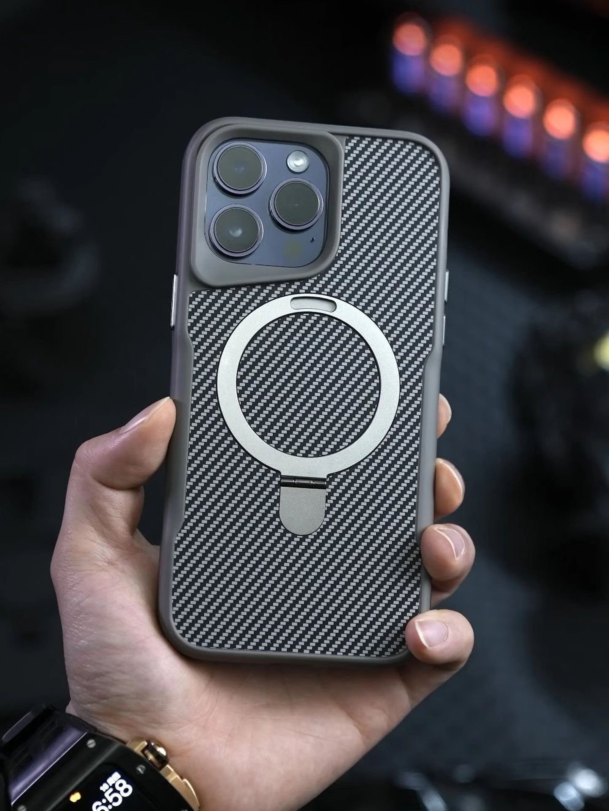 Case / Capinha Iphone Tech Carbono MagSafe